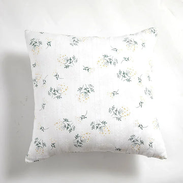 Qfdian 2pcs Blue Printed Flowers Pillowcases Bohemian White Ruffled Fringe for Living Room Bedding Pillow Covers Country Vintage Decors